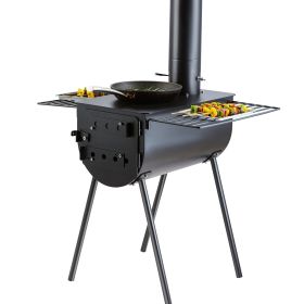 VEVOR Wood Stove, 118 inch, Alloy Steel Camping Tent Stove, Portable Wood Burning Stove with Chimney Pipes & Gloves