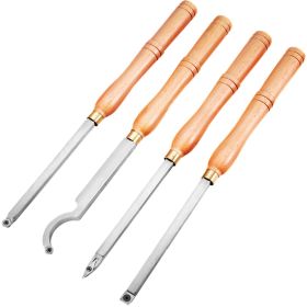 VEVOR Wood Turning Tools for Lathe 4 PCS Set, Carbide Lathe Tools with Diamond Shape, Round, Square Cutters