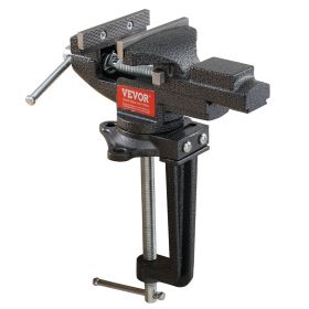 VEVOR Bench Vise, 2.2 inch Dual-Purpose Table Vise for Workbench, Clamp-on Vise with Multifunctional Jaw and 360° Swivel Base, for Woodworking