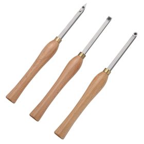 VEVOR Wood Lathe Chisel Set, 3 PCS Woodworking Turning Tools, Includes Square, Round, Diamond Carbide Blades, 7.87" Comfortable Grip Handles