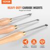 VEVOR Wood Lathe Chisel Set, 3 PCS Woodworking Turning Tools, Includes Square, Round, Diamond Carbide Blades, 7.87" Comfortable Grip Handles