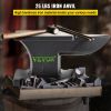 VEVOR Cast Iron Anvil, 25 Lbs(11kg) Single Horn Anvil with 6.8 x 3.5 inch Countertop and Stable Base, High Hardness Rugged Round Horn Anvil Blacksmith