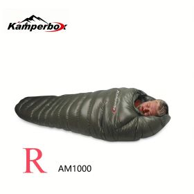 Kamperbox Cold Temperature Winter Sleeping Bag Down Sleeping Bag Winter Camping Sleeping Bag (Option: AM1000Right)