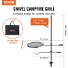 VEVOR Swivel Campfire Grill, Fire Pit Grill Grate over Fire Pits, Heavy Duty Steel Grill Grates, 360° Adjustable Open Fire Outdoor Cooking Equipment